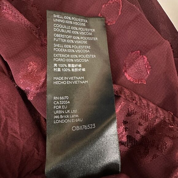 Anthropologie Toulon Pleated Swing Mini Dress Size XL Burgundy - Picture 10 of 10